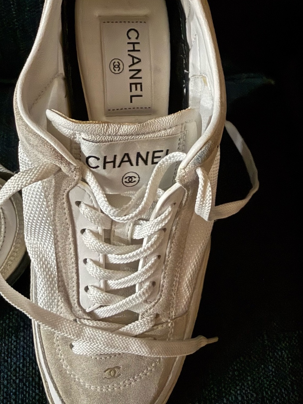 CHANEL Cream Lace-Up
Sneakers - Picture 7 of 7